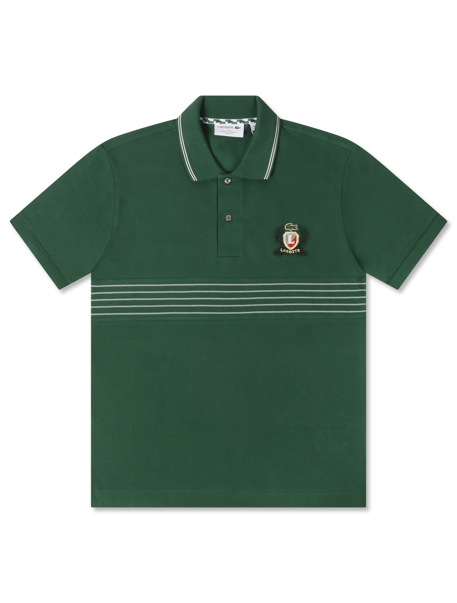 Lacoste Classic Fit Embroidered Shield Polo - Green by Denim Exchange