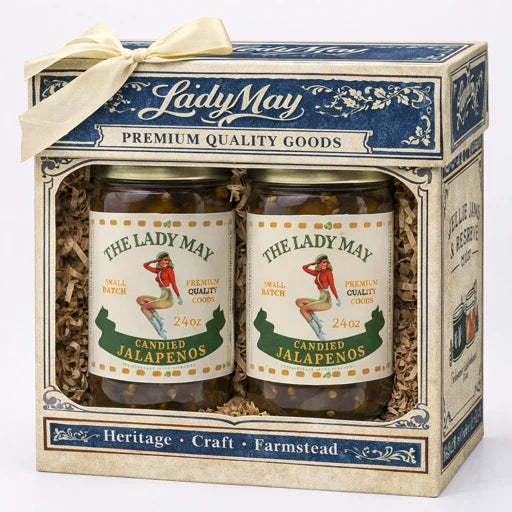 Sweet Heat Candied Jalapeños 2 pack – The Lady May’s Small-Batch Cowboy Candy | Sweet &amp; Spicy Pickled Jalapeños in 24oz Glass Jar by The Lady May
