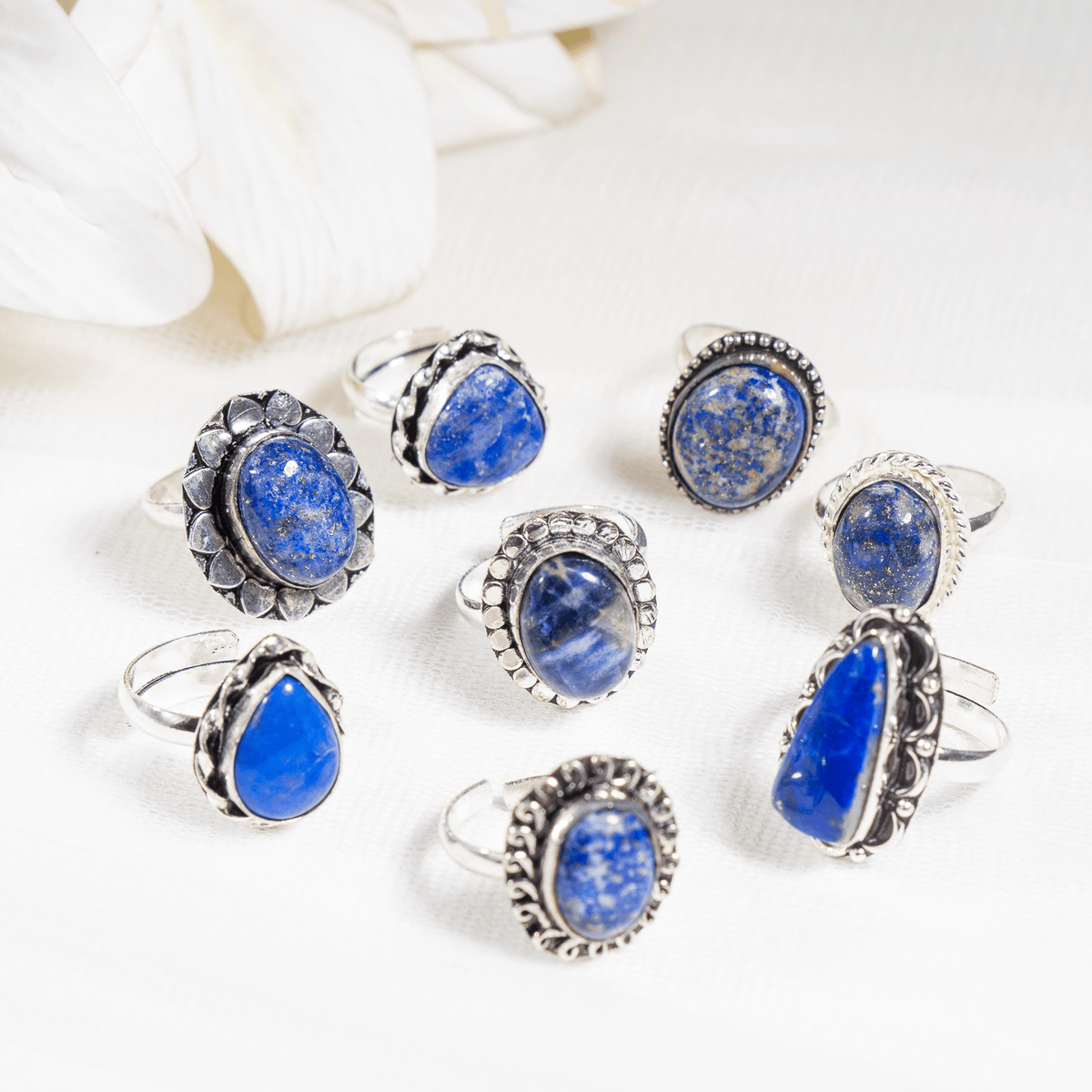 Lapis Lazuli rings – Gemstone rings Natural Crystal Healing Jewelry Collection  DestGlow