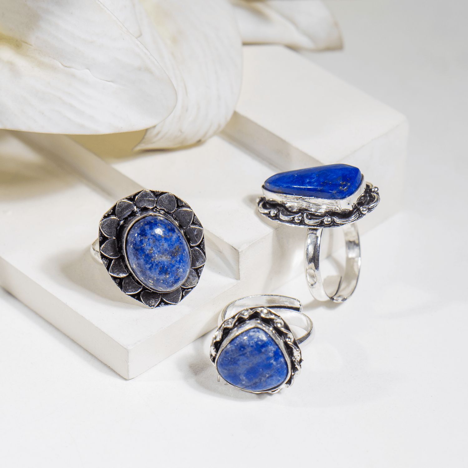 Lapis Lazuli rings – Gemstone rings Natural Crystal Healing Jewelry Collection  DestGlow