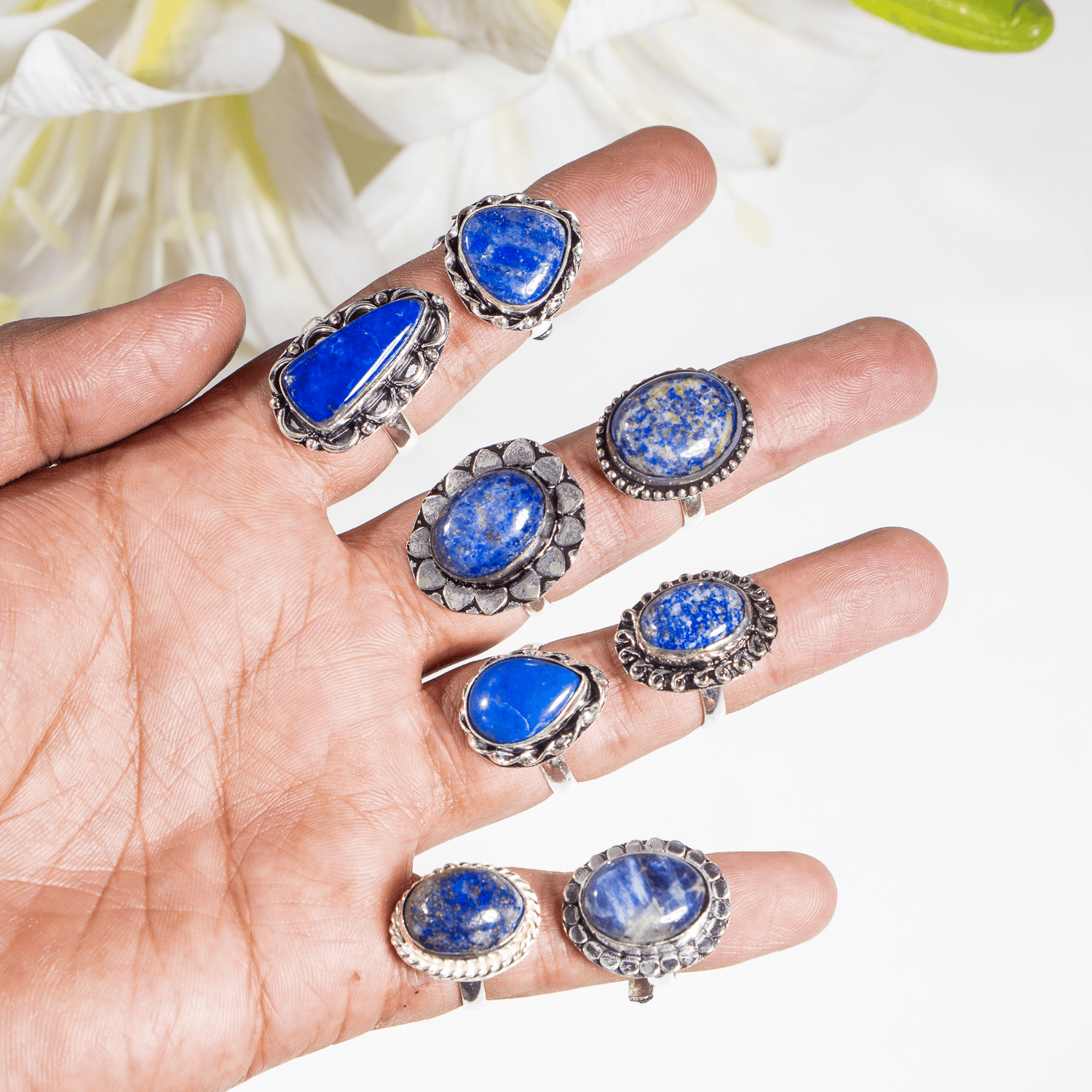 Lapis Lazuli rings – Gemstone rings Natural Crystal Healing Jewelry Collection  DestGlow