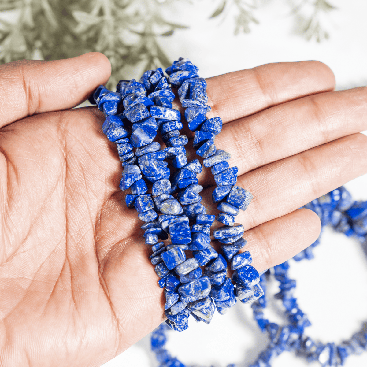 Lapis Lazuli Chip Bracelet (Good Fortune and Clarity)  DestGlow