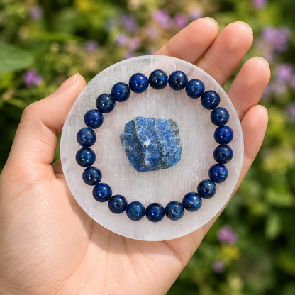 Lapis Lazuli Crystal Gift Set For Emotional Support and Protection, Real Polished Gemstones.  DestGlow