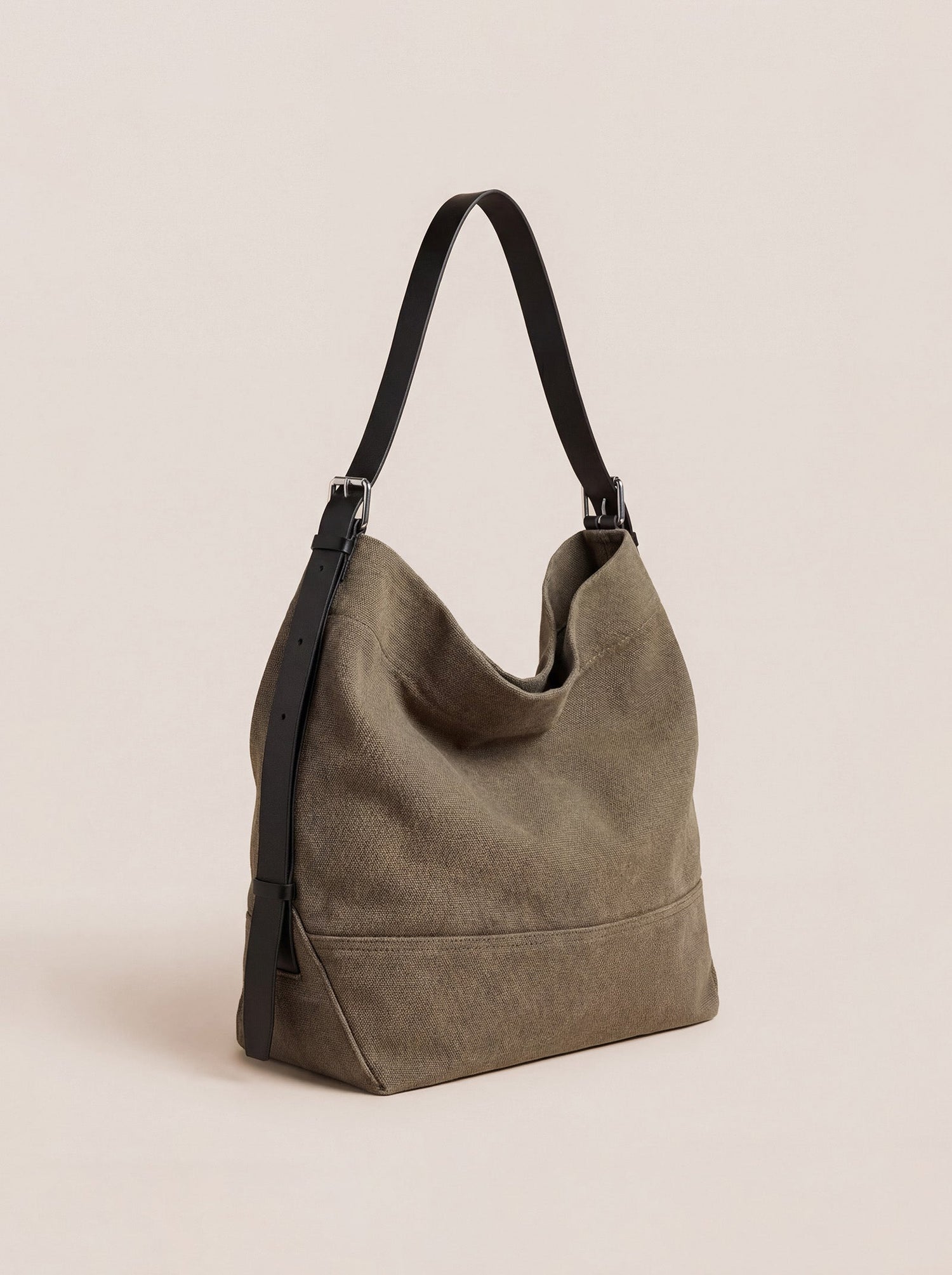 Large Canvas Tote Shoulder Bag Slouchy Relaxed Fit Hobo Bag by LINTICO