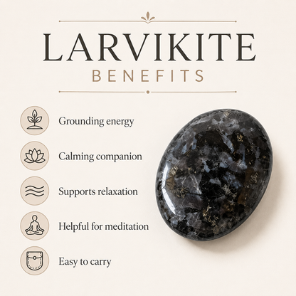 Larvikite Pocket Stones (Breaking Addictions and Clairvoyance )  DestGlow