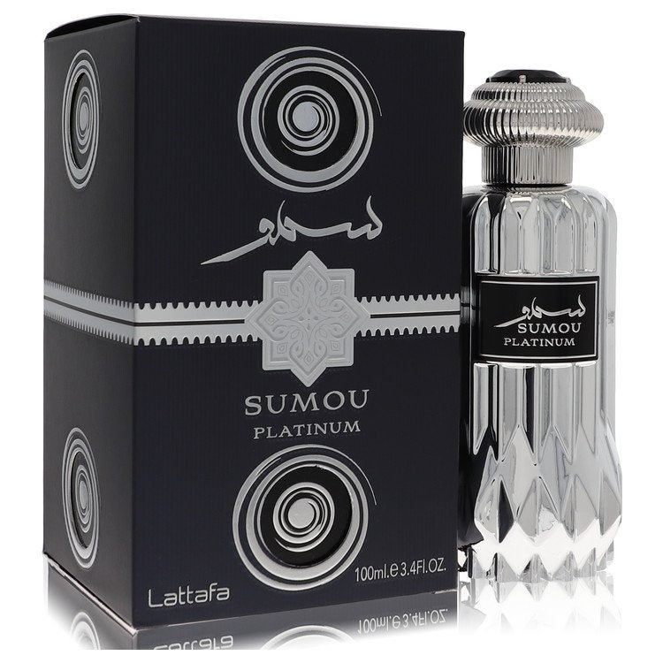 Lattafa Sumou Platinum by Lattafa Eau De Parfum Spray (Unisex) 3.4 oz for Men 