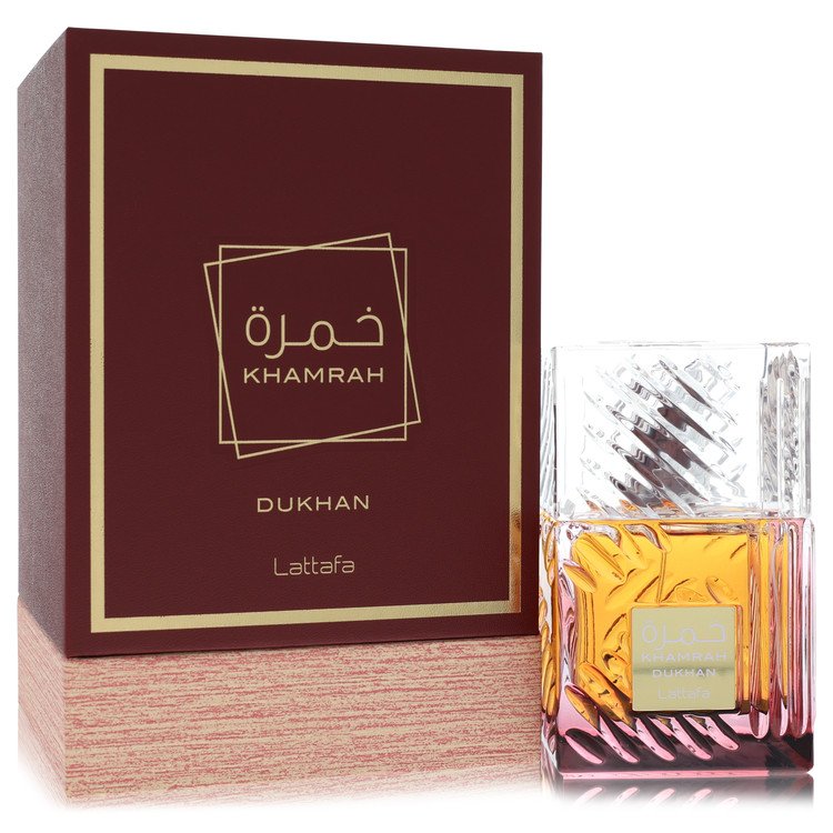 Lattafa Khamrah Dukhan by Lattafa Eau De Parfum Spray (Unisex) 3.4 oz for Men 