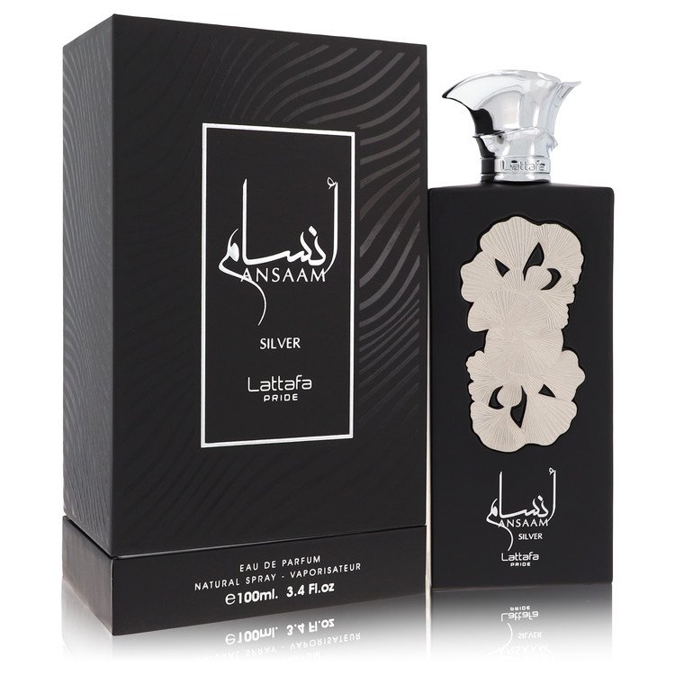 Lattafa Pride Ansaam Silver by Lattafa Eau De Parfum Spray (Unisex) 3.4 oz for Women 