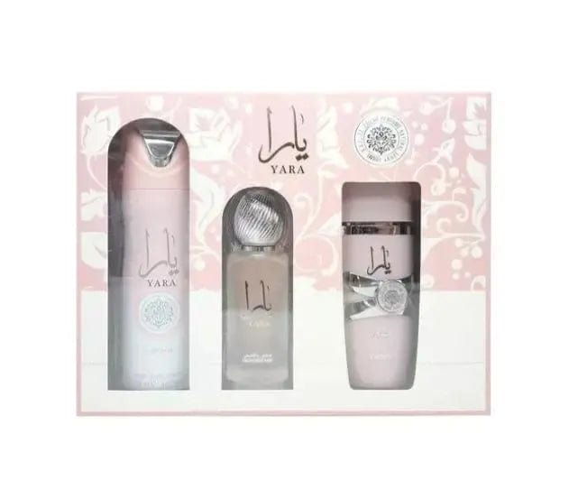 Lattafa Yara 3pc Gift Set For Women Eau De Parfum by perfumesandrea