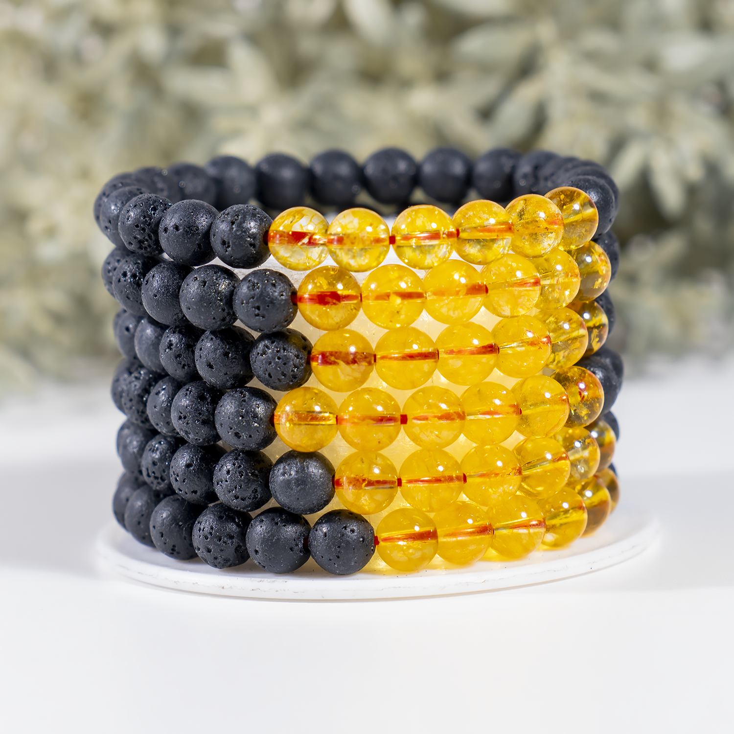 Lava Diffuser Bracelet, Lava with Citrine Beads Diffuser Jewelry, Aromatherapy, Essential Oil Bracelet, Spiritual Gift, Yoga Gift for Her  DestGlow