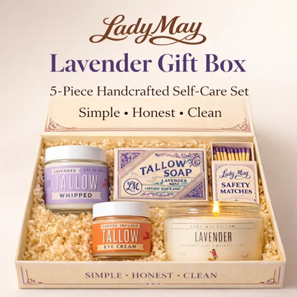 Lavender Tallow Gift Set - Premium Relaxation Bundle | Skincare, Candle &amp; Soap by Lady May Tallow