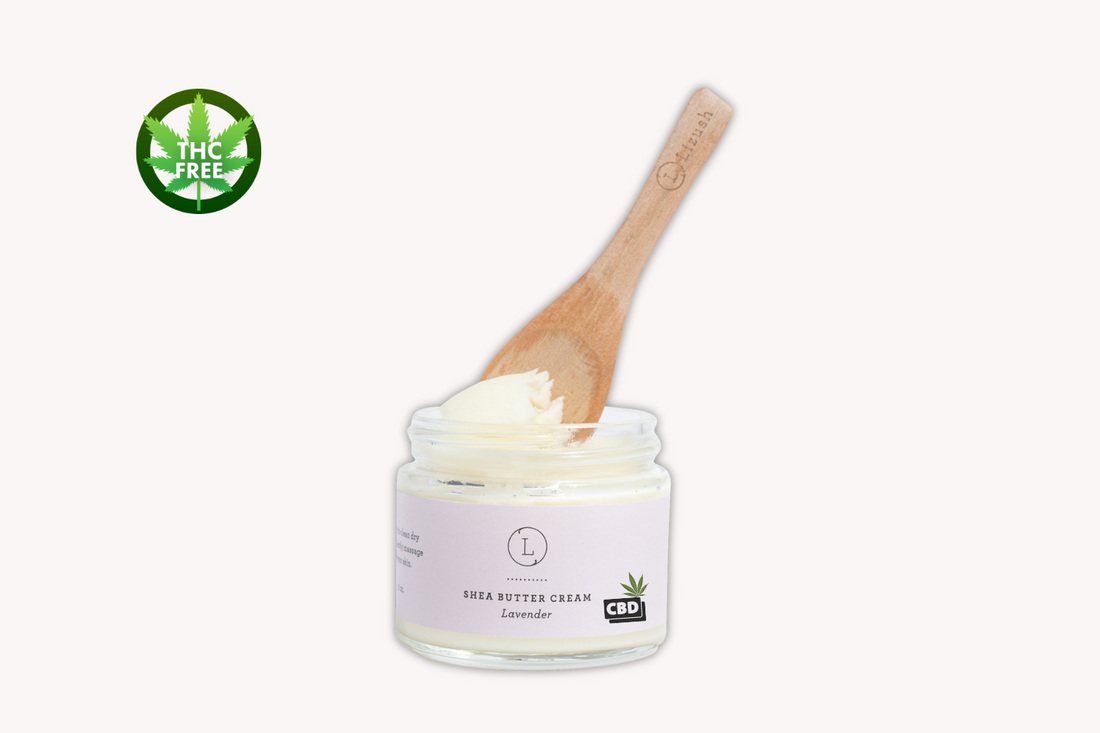 CBD Lavender Shea Butter with CBD, Body Cream (THC free) by Lizush