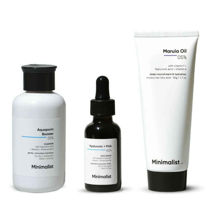 Minimalist Dry Skincare Kit - Face Wash, Moisturizer &amp; Serum