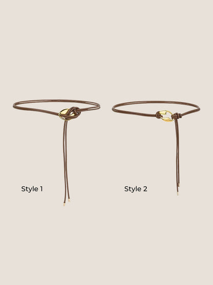 Recycled Leather Belt Versatile Styling Waist Accessory AURELIA by LINTICO