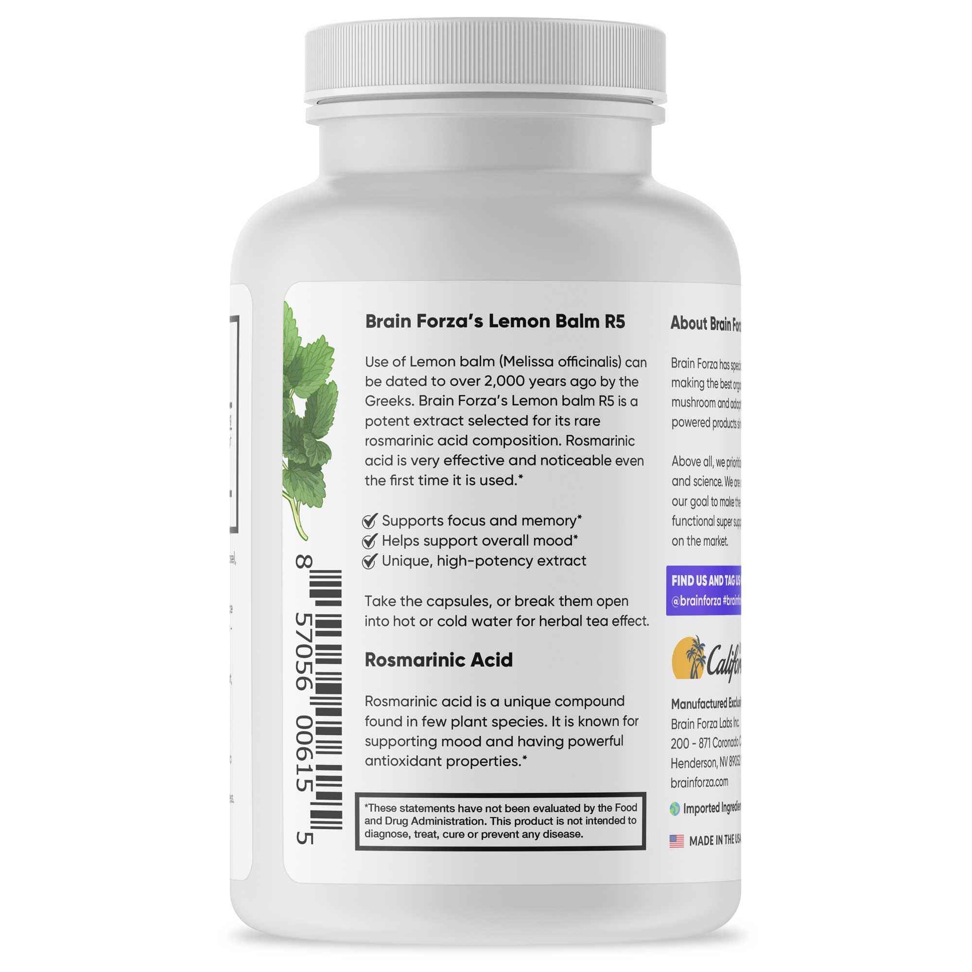 Lemon Balm R5 Extract, 90 Capsules