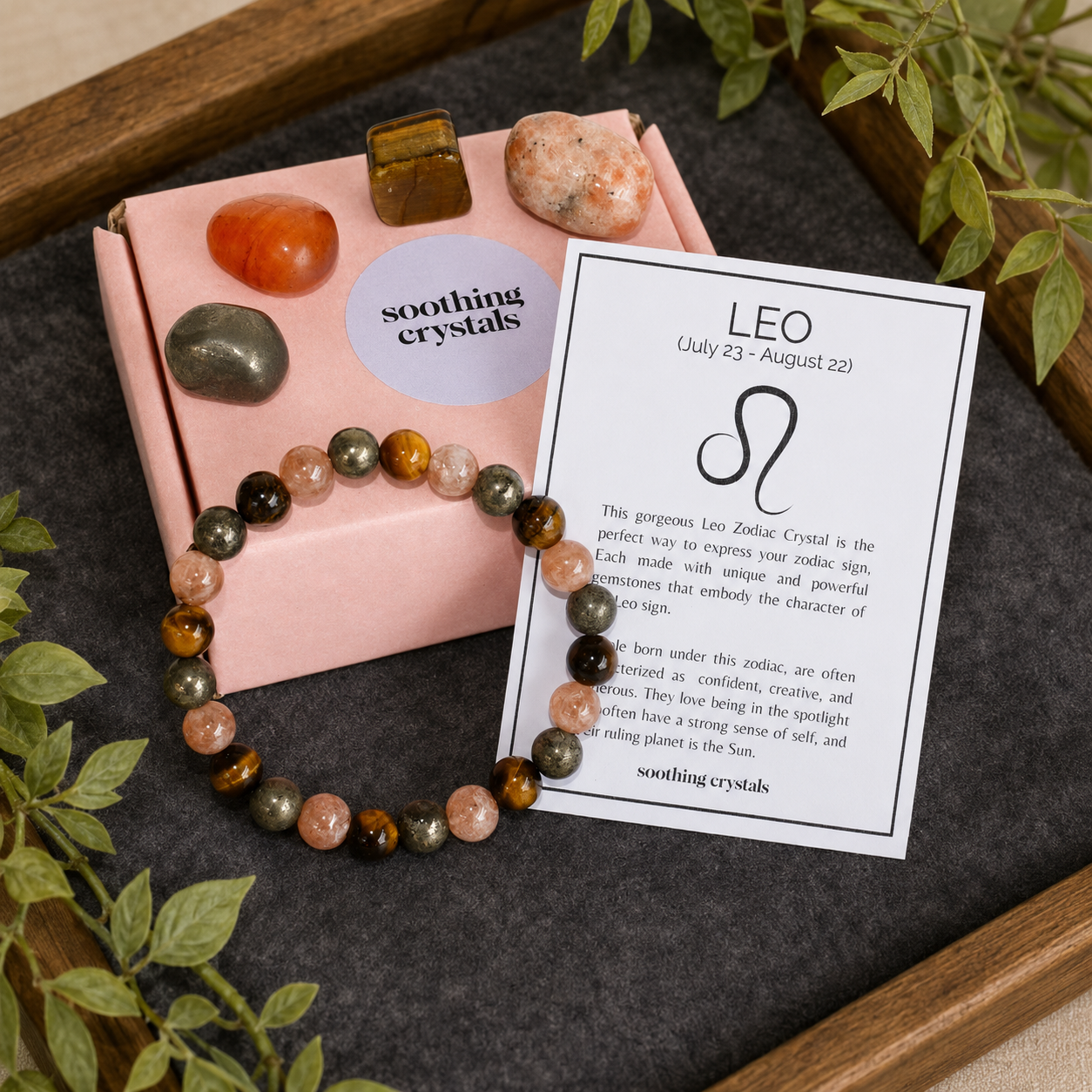 LEO Zodiac Crystal Kit, Leo Birthstones Tumbled Stones Set, Leo Stones Gifts  DestGlow