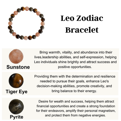 Leo Zodiac Crystal Bracelet, Leo Gifts  DestGlow