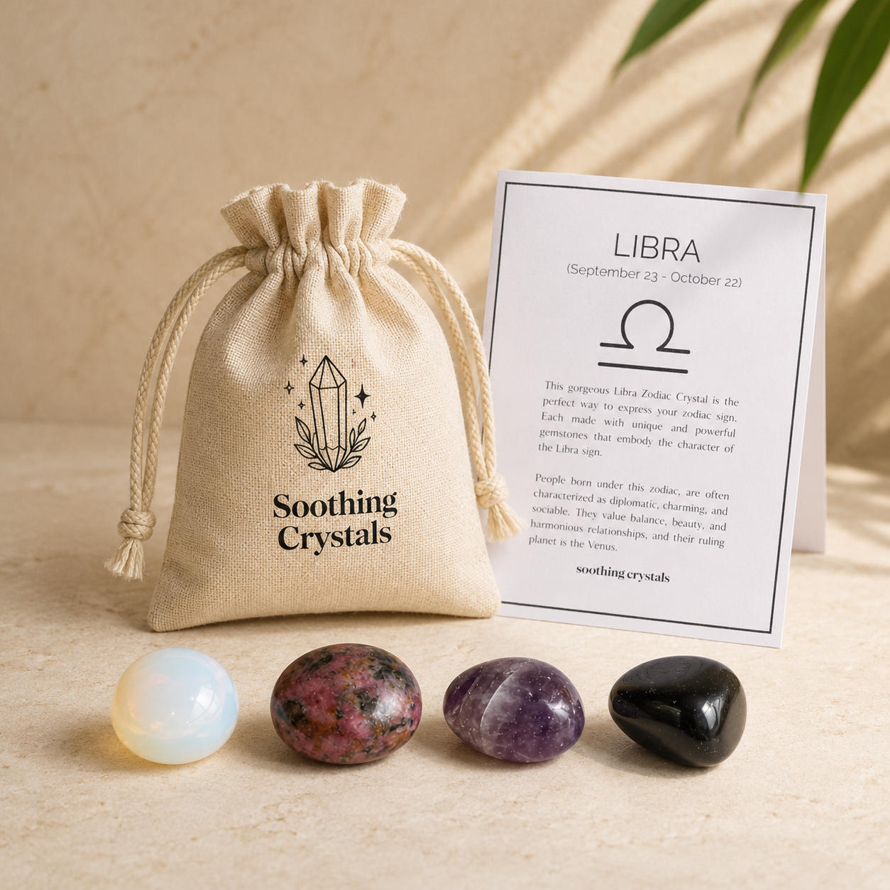 LIBRA Zodiac Crystal Kit, Libra Birthstones Tumbled Stones Set, Libra Gifts  DestGlow