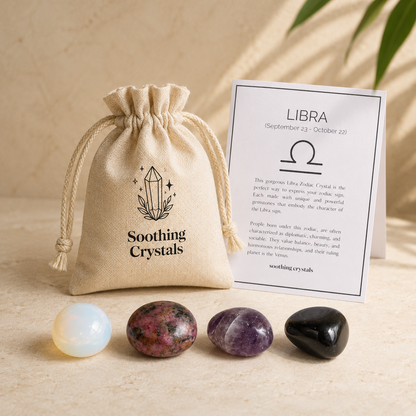 LIBRA Zodiac Crystal Kit, Libra Birthstones Tumbled Stones Set, Libra Gifts  DestGlow