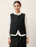 Linen-Lyocell Panel Layered Vest ODELIA by LINTICO