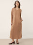 Linen Cotton Colorblock Trim Pocket Maxi Dress CLEMENTINE by LINTICO