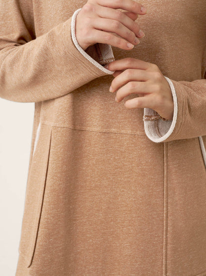 Linen Cotton Colorblock Trim Pocket Maxi Dress CLEMENTINE by LINTICO