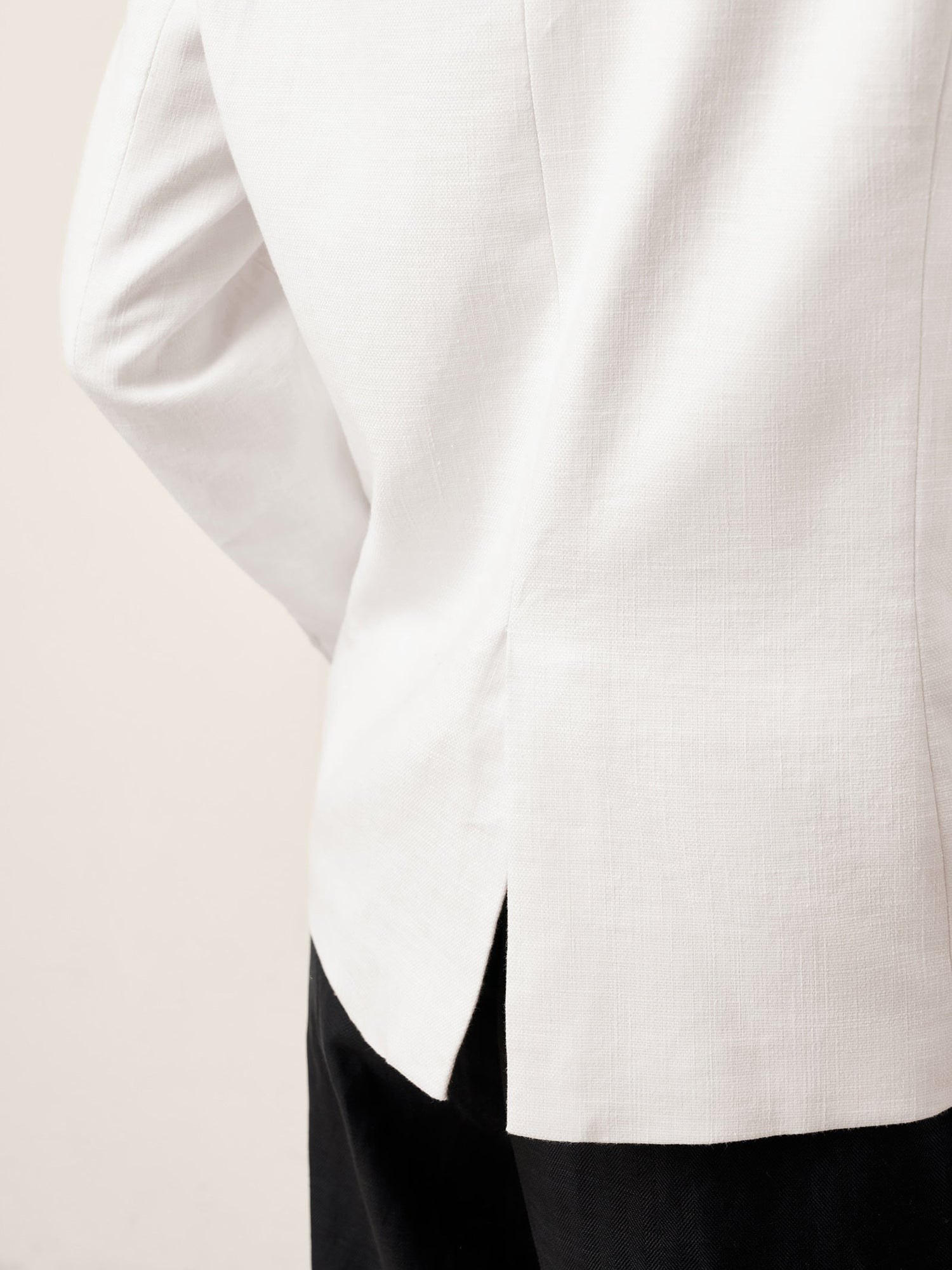 Linen Peak Lapel Crossover Blazer IRIS by LINTICO