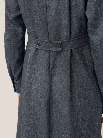 Linen Denim Texture Jacket Dress HANNAH by LINTICO