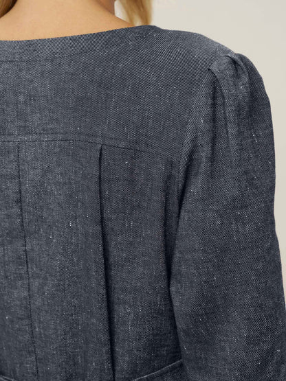 Linen Denim Texture Jacket Dress HANNAH by LINTICO