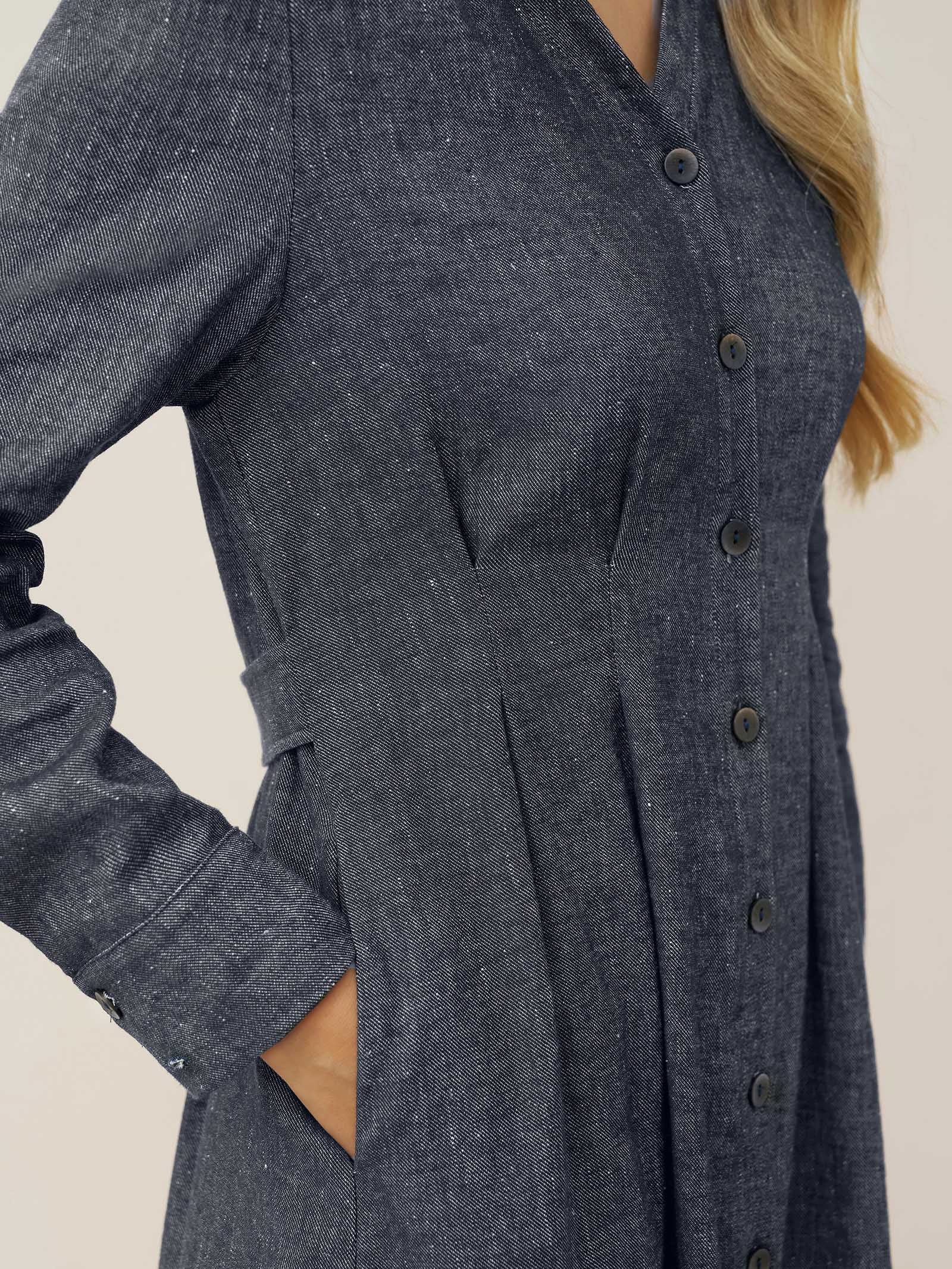 Linen Denim Texture Jacket Dress HANNAH by LINTICO