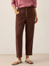 Linen Simple Button Fly Trousers HEIDI 
