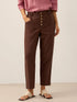 Linen Simple Button Fly Trousers HEIDI by LINTICO