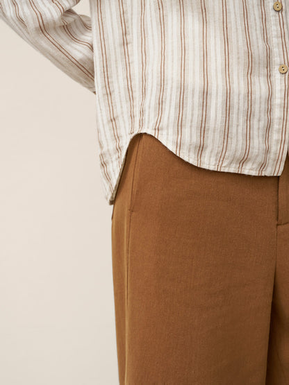 Linen Striped Drop Shoulder Shirt KENNEDY by LINTICO