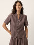 Lyocell Textured Stand Collar Shirt Jacket PHILIPPA by LINTICO