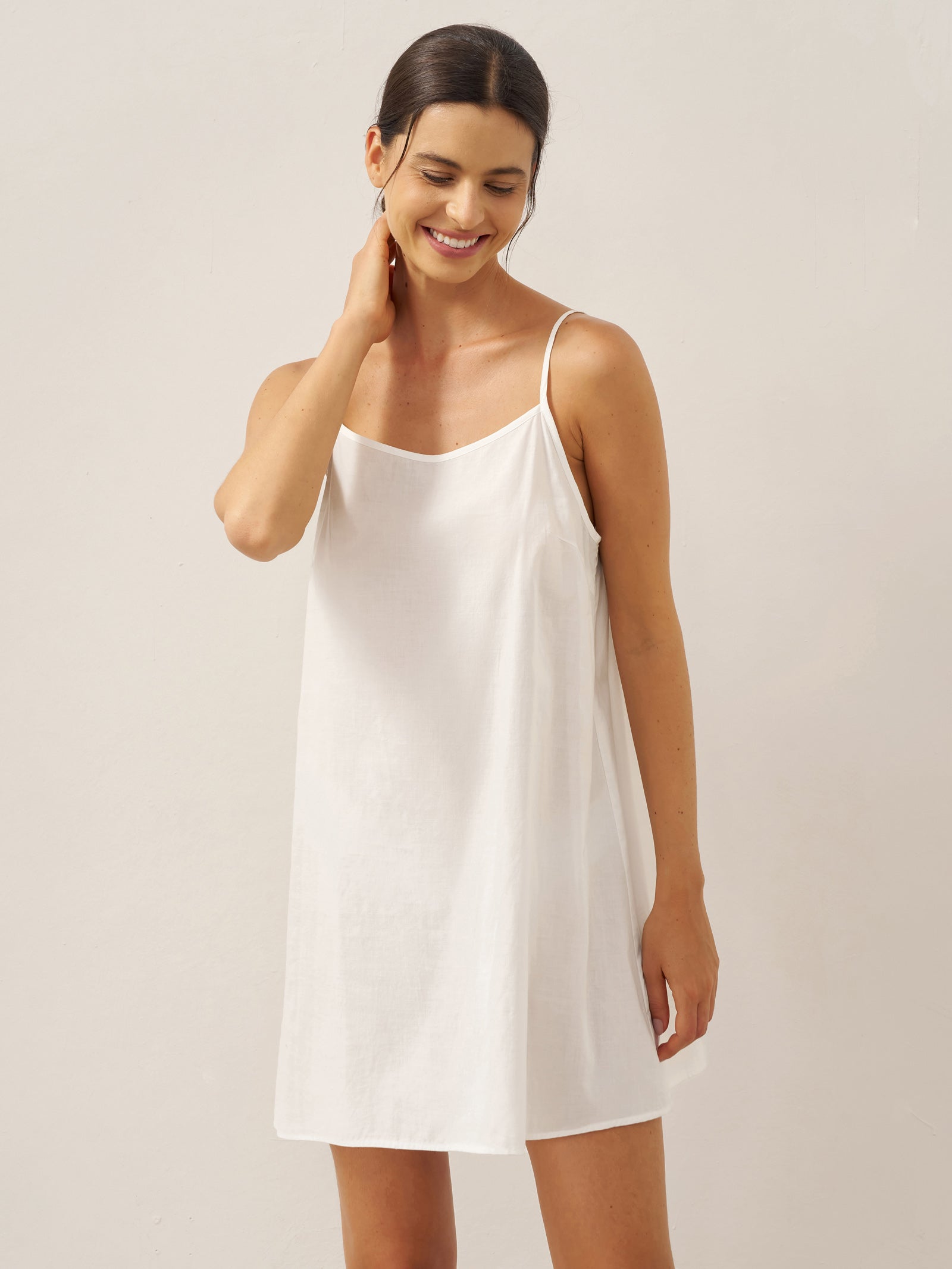 Linen V-Neck Cover-Up and Slip Dress Set CASS by LINTICO