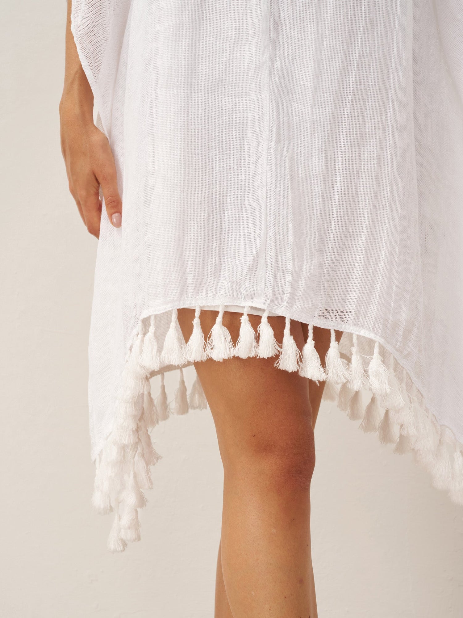 Linen V-Neck Cover-Up and Slip Dress Set CASS by LINTICO