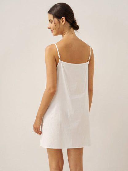 Linen V-Neck Cover-Up and Slip Dress Set CASS by LINTICO