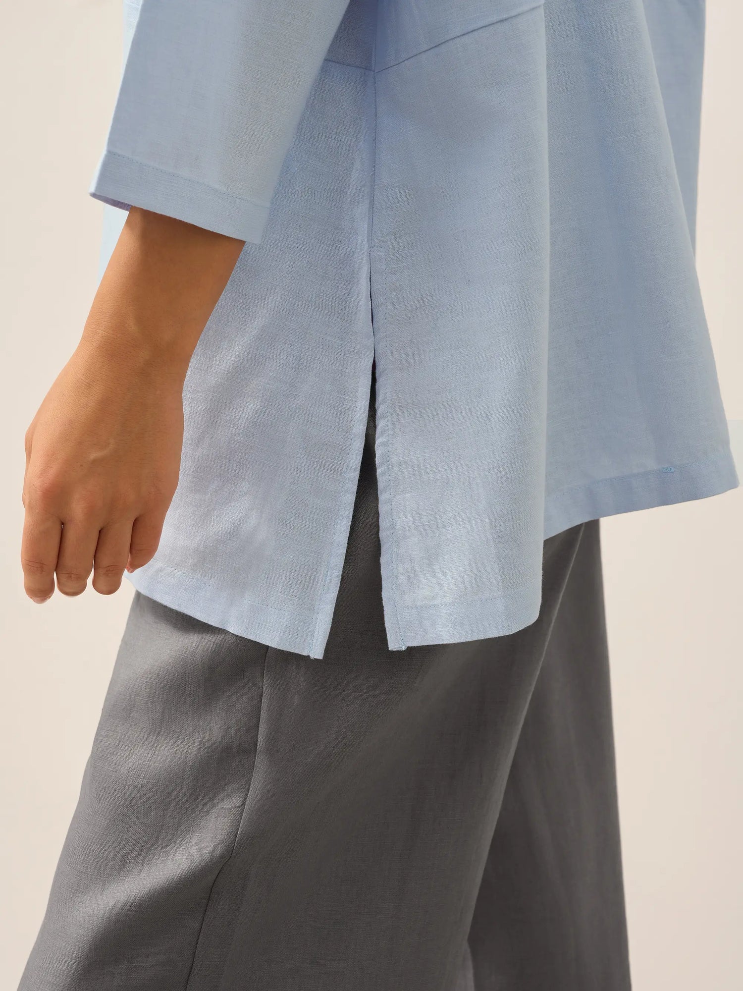 Linen White Boat Neck Oversized Top AVA by LINTICO