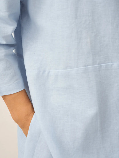 Linen White Boat Neck Oversized Top AVA by LINTICO