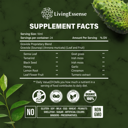 Soursop Bitters Liquid with Soursop Leaves for Gut Health &amp; Immune Boost by FreshDrinkUS - Natural and Premium Herbal Tea
