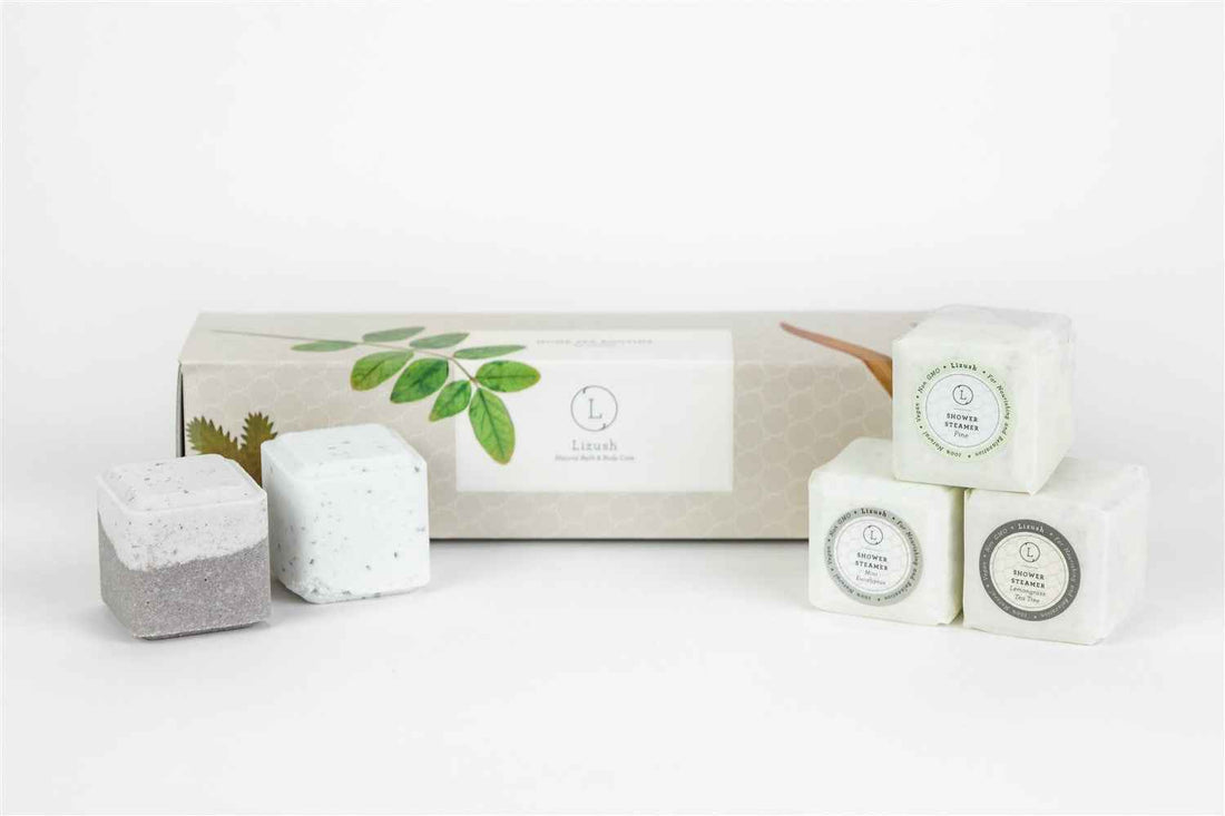 Earthy Shower Steamer, Refreshing Gift Box for Men and Women, Set of 5 Shower Steamers