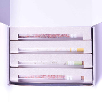 Natural Bath Salts Gift set in 8 Glass Tubes, Luxurious Bath Experience