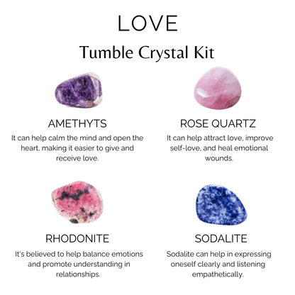 Attracting LOVE Crystal Kit, Gemstone Tumble Kit, Love Crystal Gift Set  DestGlow