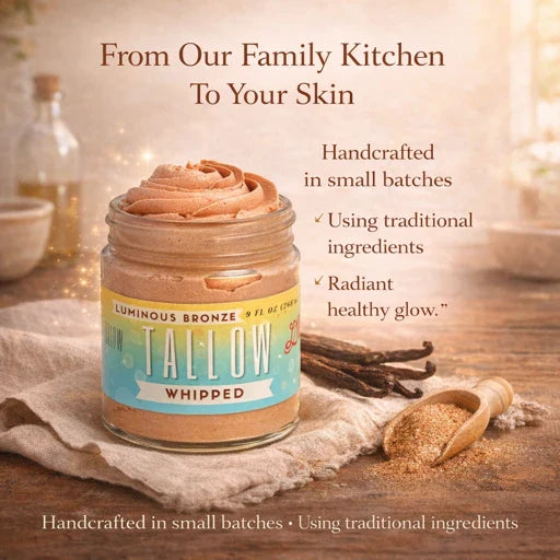 Luminous Bronze Whipped Tallow Moisturizer - Natural Bronzing Body Butter with Mica by Lady May Tallow