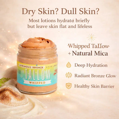 Luminous Bronze Whipped Tallow Moisturizer - Natural Bronzing Body Butter with Mica by Lady May Tallow