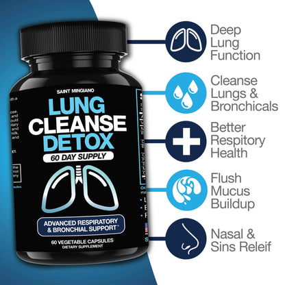 Lung Cleanse Detox, 60 Day Cleanse - Supports Lung Health Within Bronchial &amp; Respiratory Systems