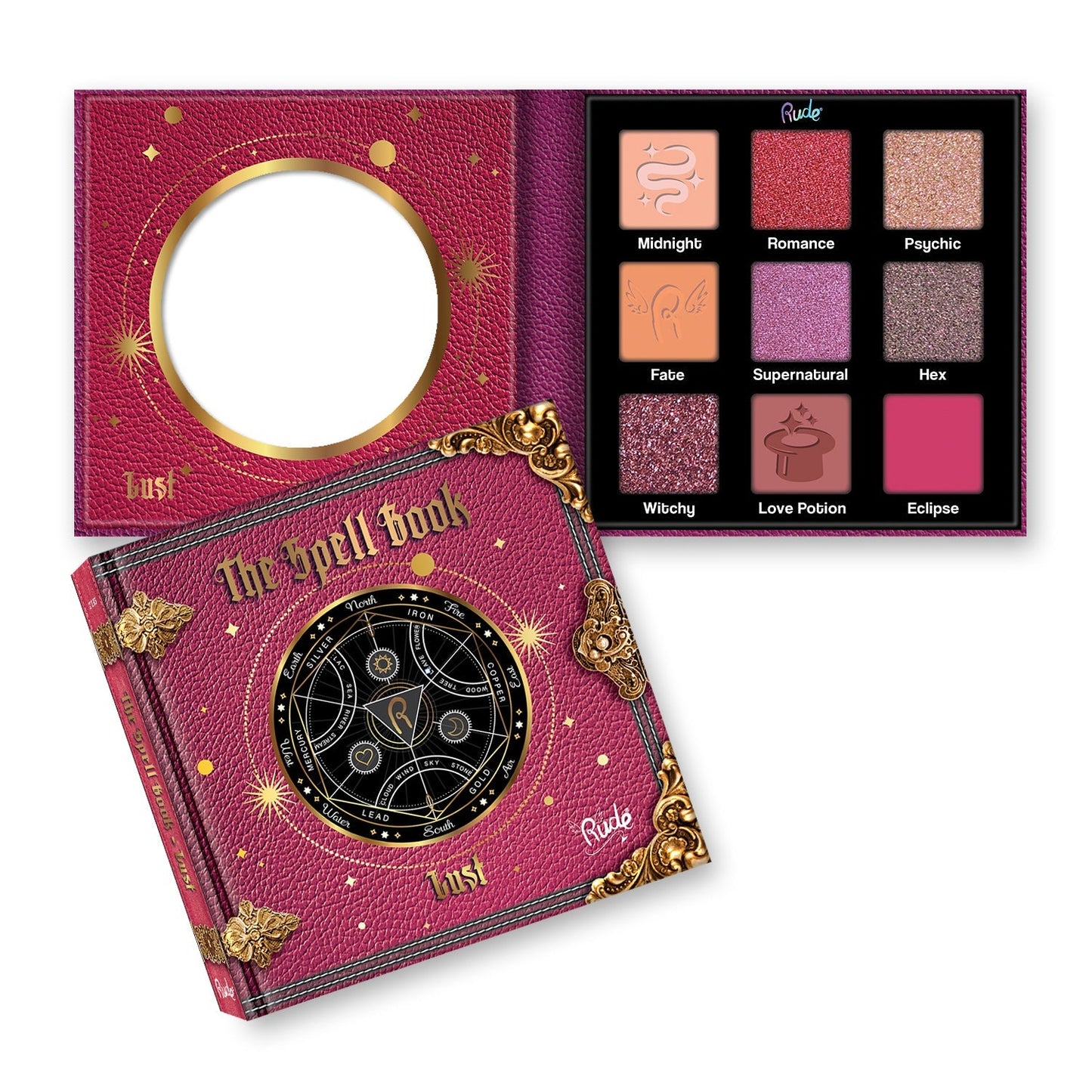 RUDE The Spell Book Smooth and Blendable Eyeshadow Palette - Lust - DestGlow