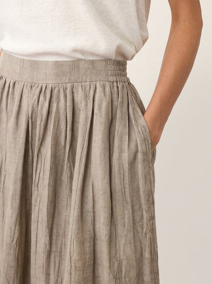 Lyocell Textured Pleated Waist Skirt ROSAMUND by LINTICO