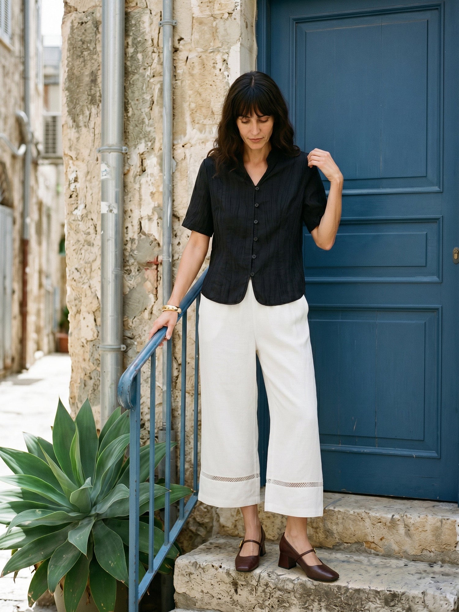 Lyocell Textured Stand Collar Shirt Jacket PHILIPPA  DestGlow