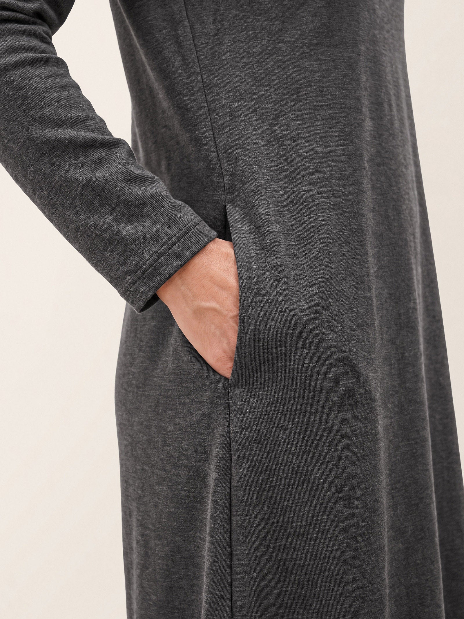 Lyocell Wool Side Button A-Line Knit Midi Dress MIRENA  DestGlow